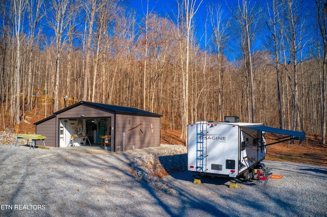 exterior space featuring a garage