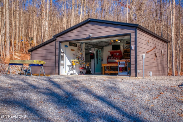 view of garage