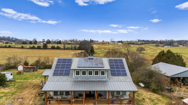 bird's eye view with a rural view