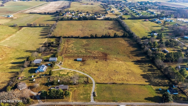 bird's eye view featuring a rural view