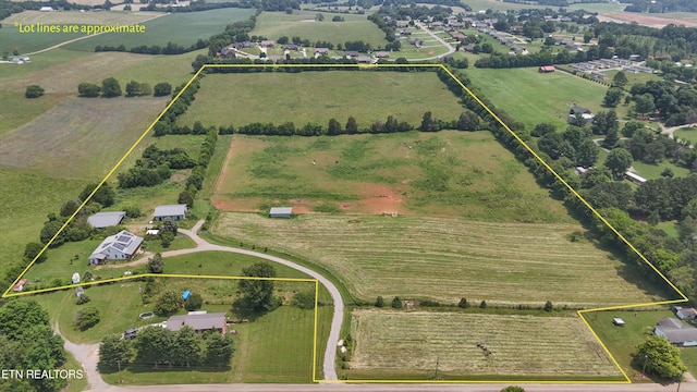 1430 Maple Ln, Greenback, TN 37742 - aerial view of sparsely populated area with property boundaries highlighted and extensive farmland