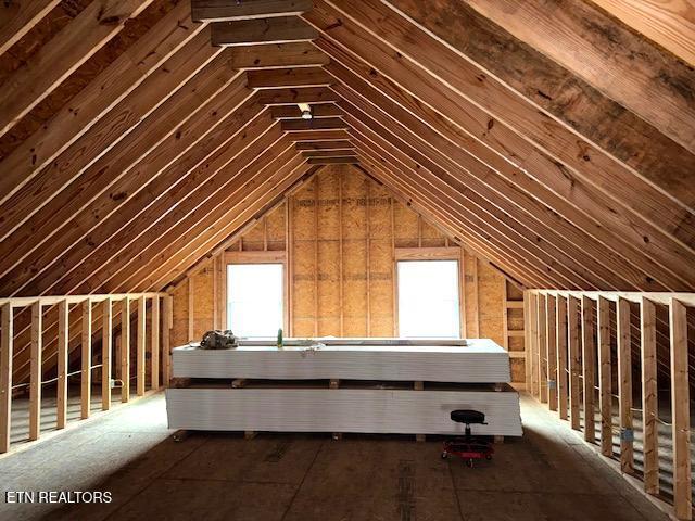 view of unfinished attic