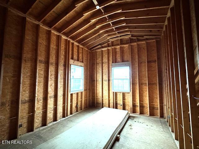 miscellaneous room featuring vaulted ceiling