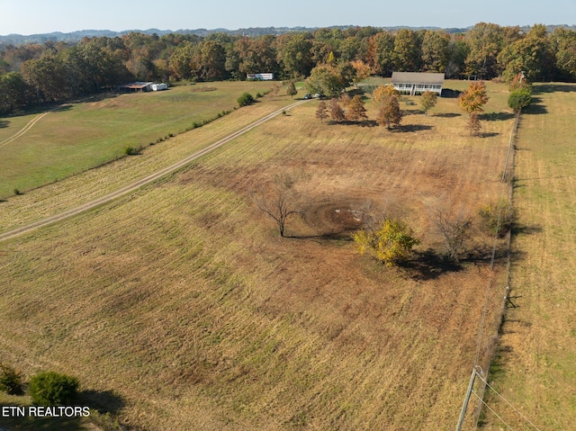 bird's eye view with a rural view