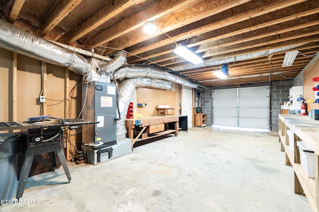 garage with heating unit