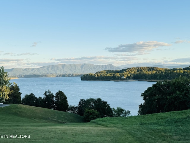 property view of water featuring a mountain view