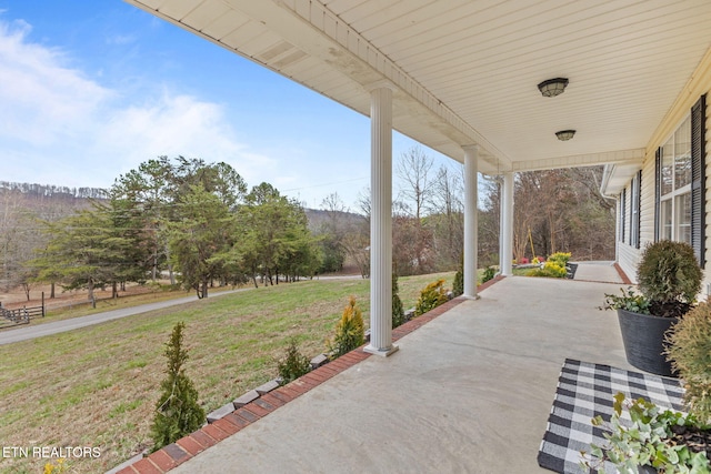 view of patio with covered porch