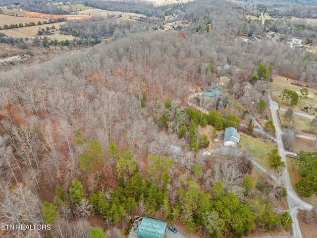 aerial view with a rural view