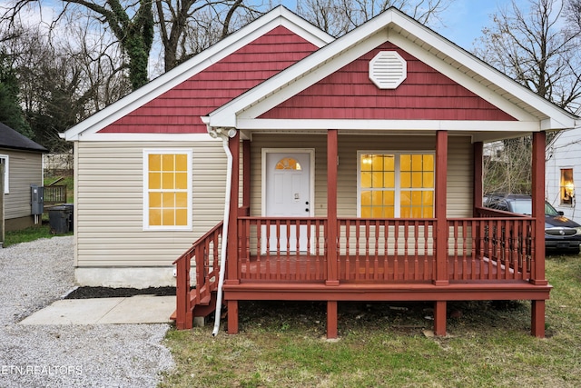 view of front of home with covered porch