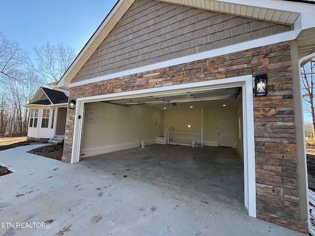 view of garage