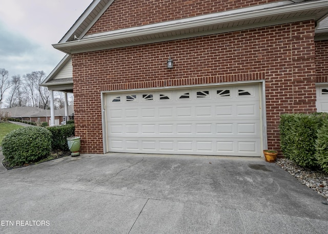 view of garage