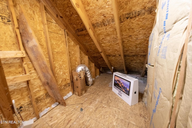 view of unfinished attic