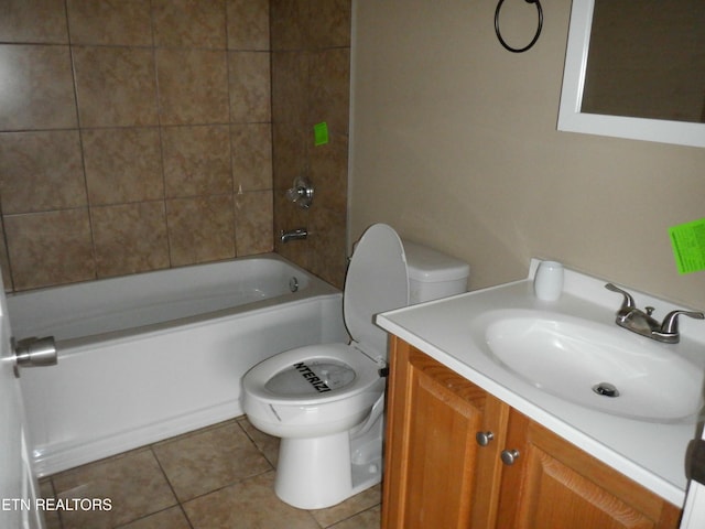 296 Georgee Rd, Jamestown, TN 38556 - full bathroom featuring toilet, tile patterned floors, vanity, and tiled shower / bath combo