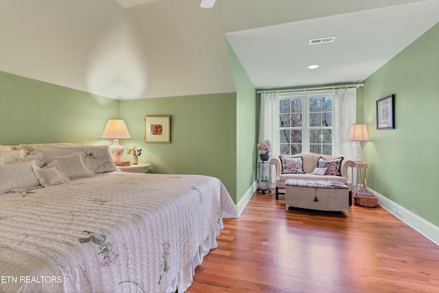 bedroom featuring light hardwood / wood-style flooring