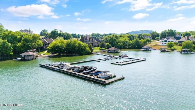 water view with a boat dock