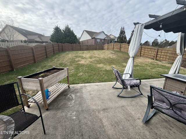 view of patio featuring a fenced backyard