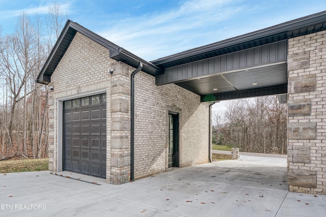 view of home's exterior featuring a carport