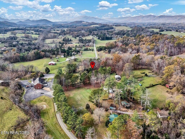 aerial view featuring a mountain view