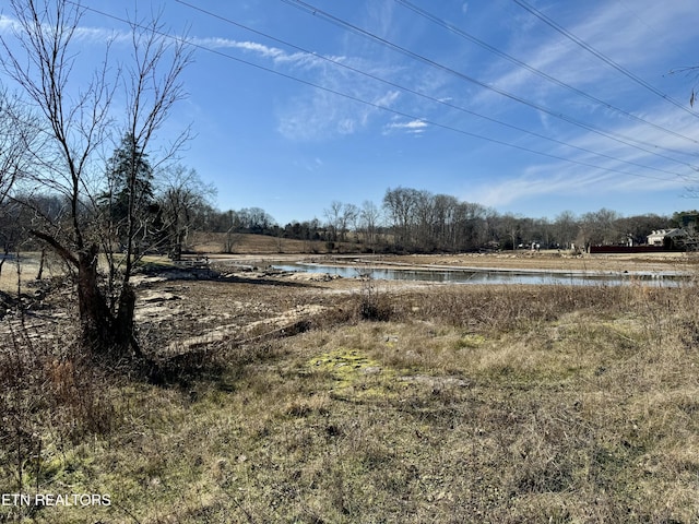 view of yard with a water view