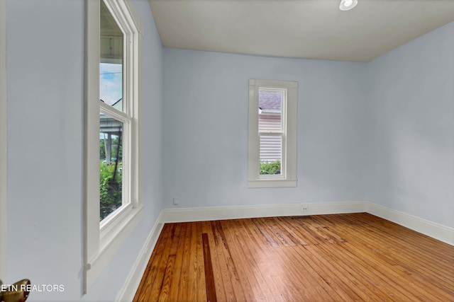 empty room featuring light hardwood / wood-style flooring and plenty of natural light