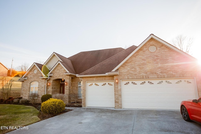 view of front of house with a garage