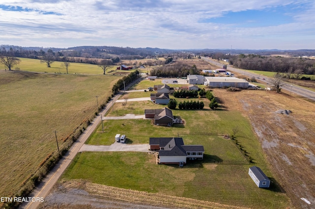 aerial view featuring a rural view