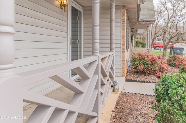 view of home's exterior with a porch