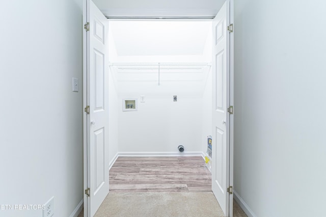 laundry room featuring washer hookup and hookup for an electric dryer