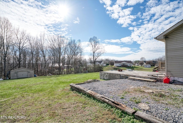 view of yard featuring a wooden deck