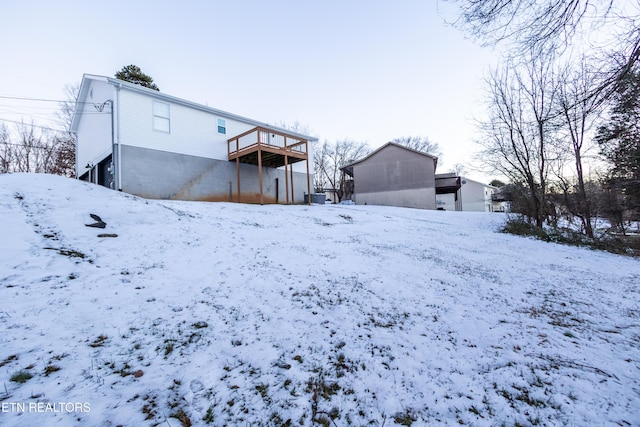 view of snowy yard