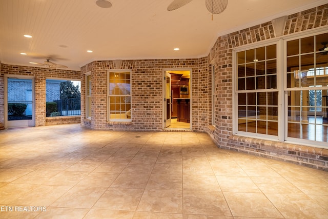 view of patio / terrace with ceiling fan