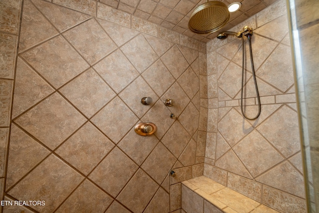 bathroom with tiled shower