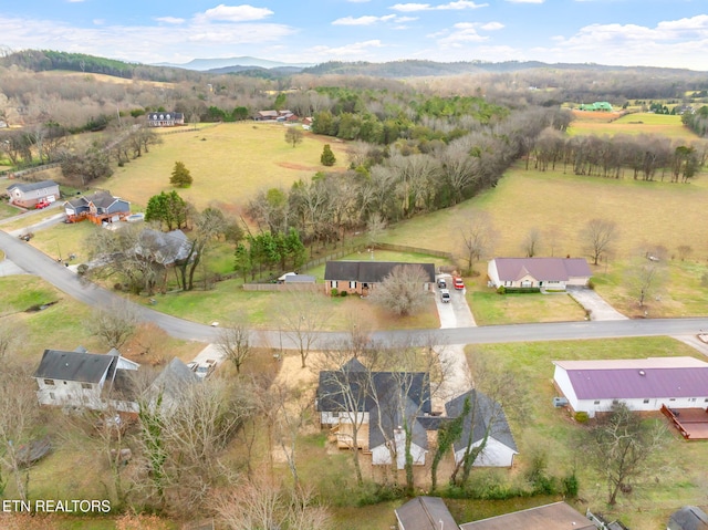 drone / aerial view with a rural view