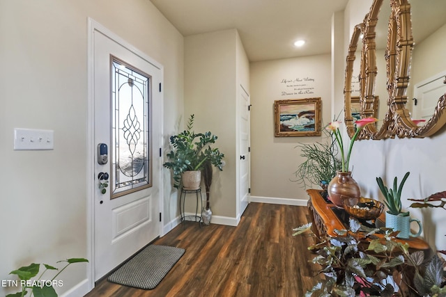 entryway featuring dark hardwood / wood-style floors