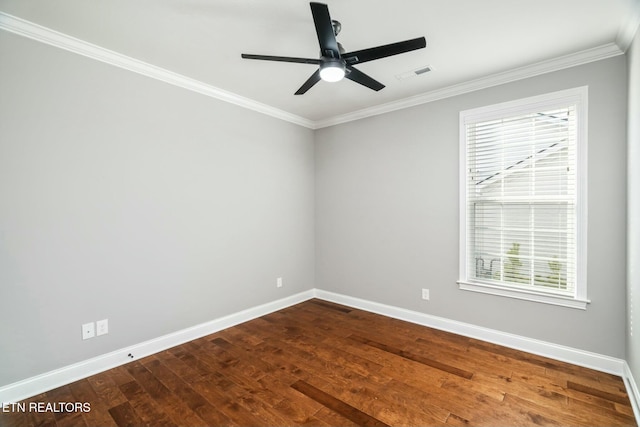 330 Kendall Hunt St, Knoxville, TN 37934 - empty room with ceiling fan, wood-type flooring, ornamental molding, and a wealth of natural light