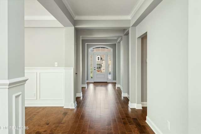 330 Kendall Hunt St, Knoxville, TN 37934 - hall featuring dark hardwood / wood-style flooring and crown molding