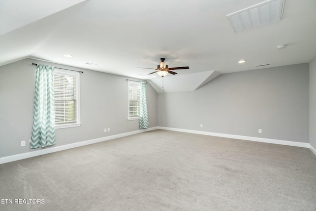 330 Kendall Hunt St, Knoxville, TN 37934 - additional living space with ceiling fan, carpet floors, and vaulted ceiling