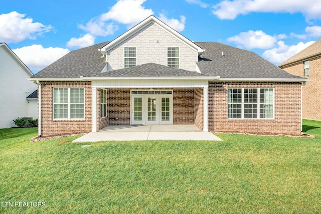 330 Kendall Hunt St, Knoxville, TN 37934 - back of property with a patio area, a yard, and french doors