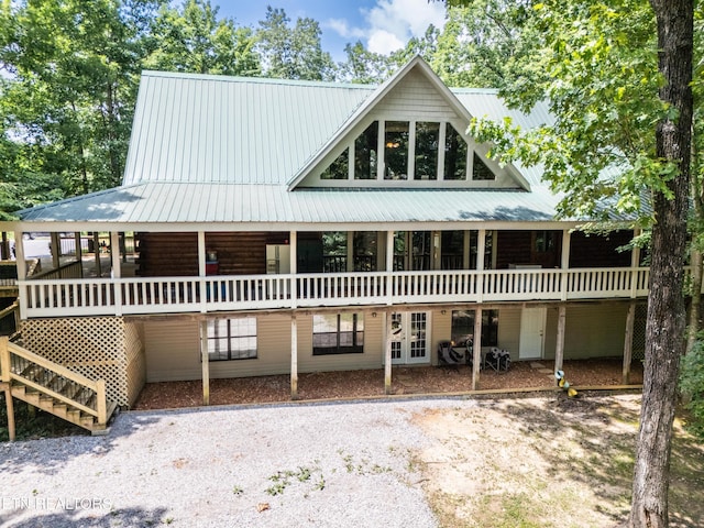 rear view of house with french doors