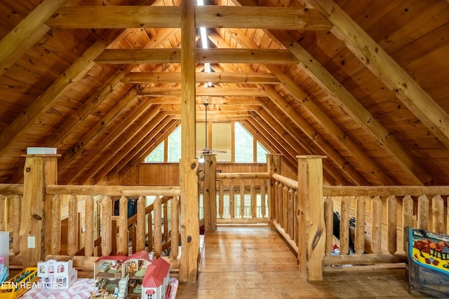 view of unfinished attic