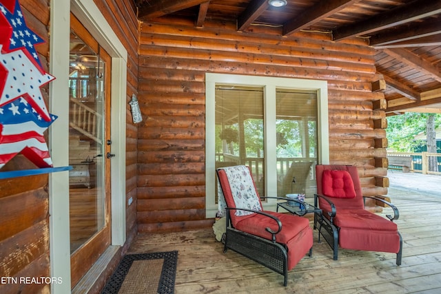 view of patio / terrace with a wooden deck