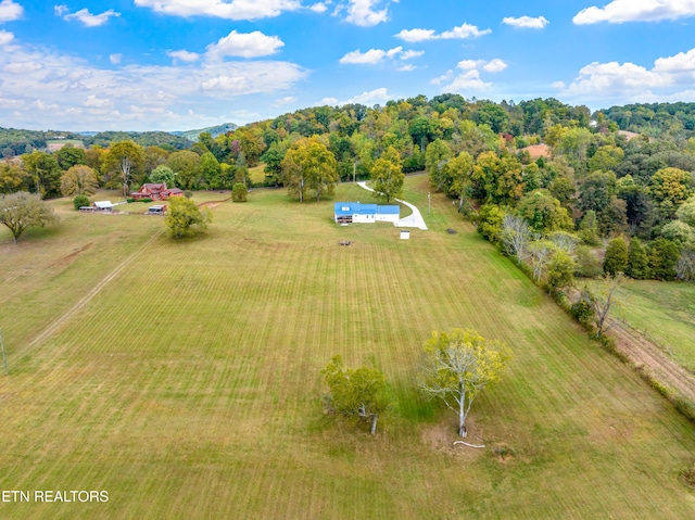 aerial view with a rural view