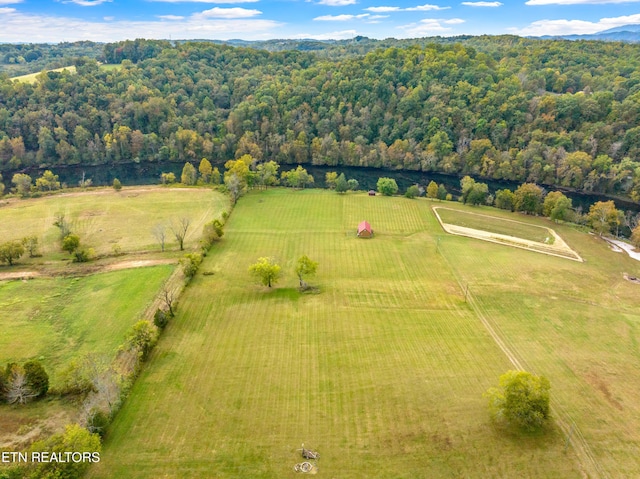 aerial view featuring a rural view