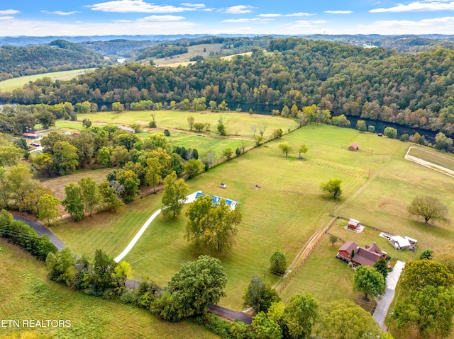 drone / aerial view featuring a rural view