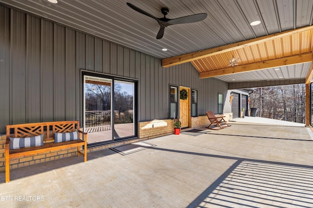 view of patio / terrace with ceiling fan