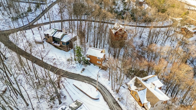 view of snowy aerial view