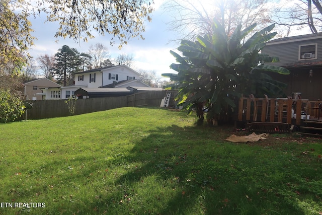 view of yard featuring a deck