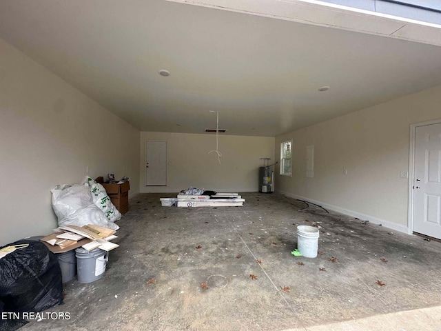 interior space featuring water heater