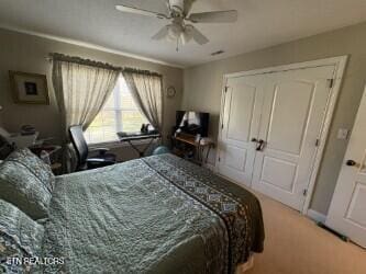 bedroom with ceiling fan