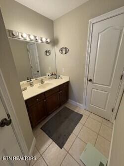 bathroom featuring tile patterned floors and vanity